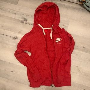 vintage nike thin red zip up